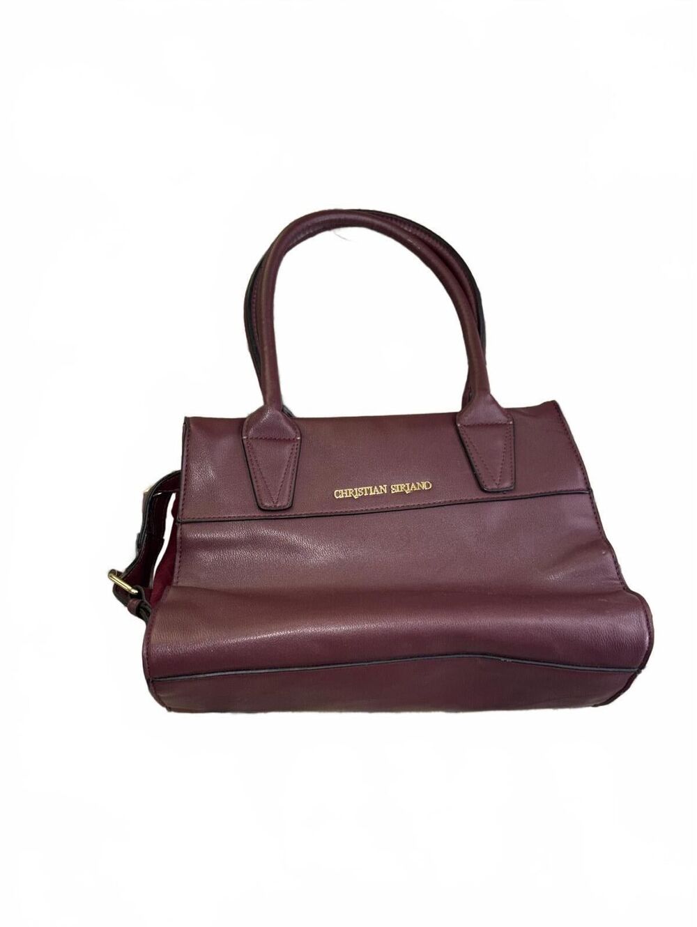 Christian Siriano Burgundy Top-Handle Satchel Handbag Crossbody